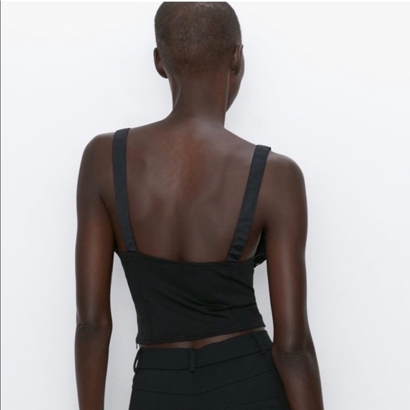 NWOT Zara Beaded Black and Gold Top - Picture 2 of 7